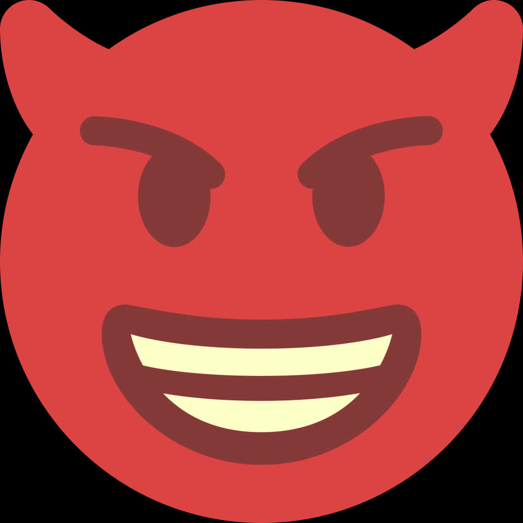 Red Smiling Devil Emoji PNG image