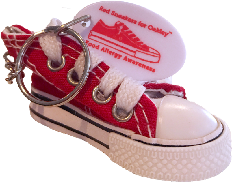 Red Sneaker Keychain Food Allergy Awareness PNG image