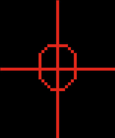 Red Sniper Crosshair Graphic PNG image