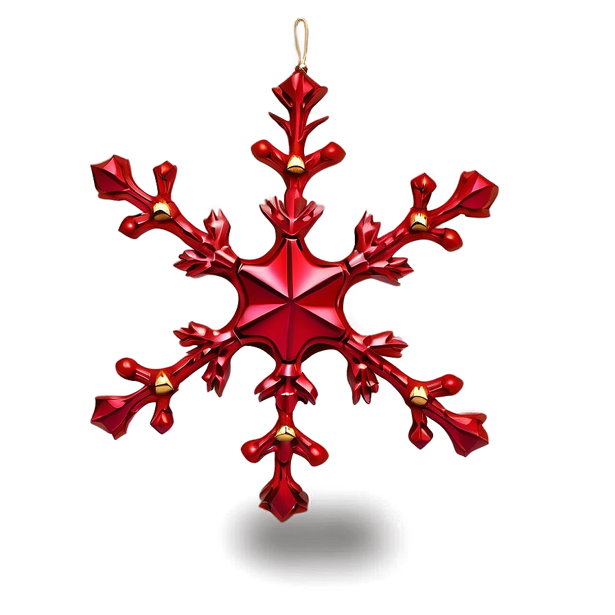 Red Snowflake Ornament Png 56 PNG image