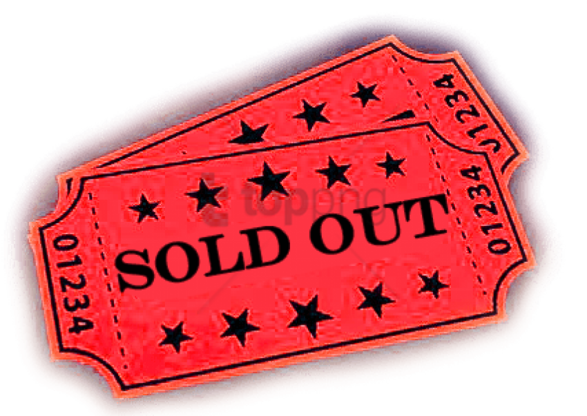 Red Sold Out Ticket Graphic PNG image