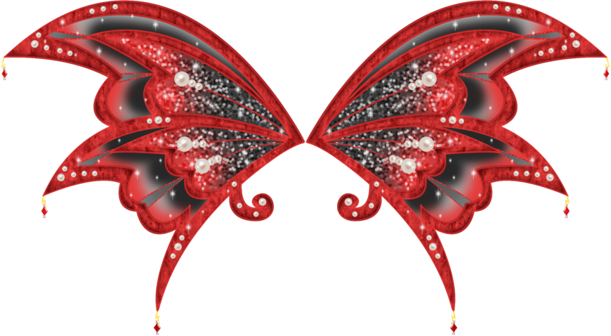 Red Sparkling Fairy Wings PNG image