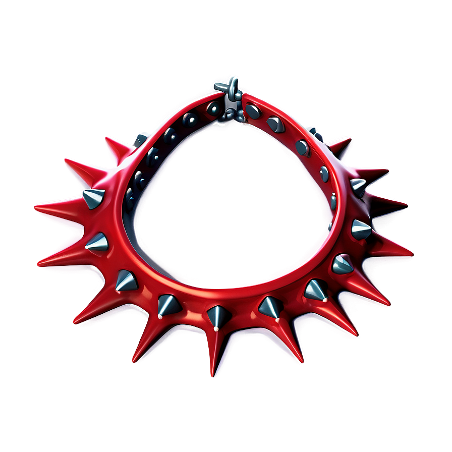 Red Spiked Collar Png 06272024 PNG image