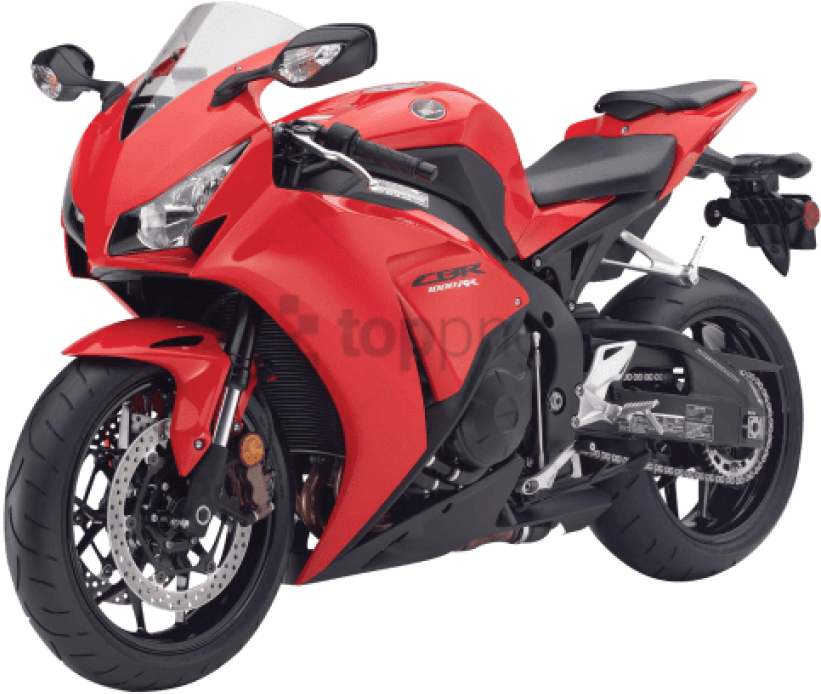 Red Sport Motorcycle Transparent Background PNG image