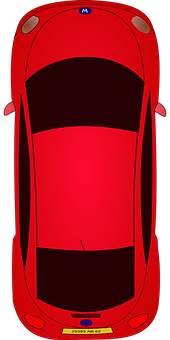 Red Sports Car Top View PNG image