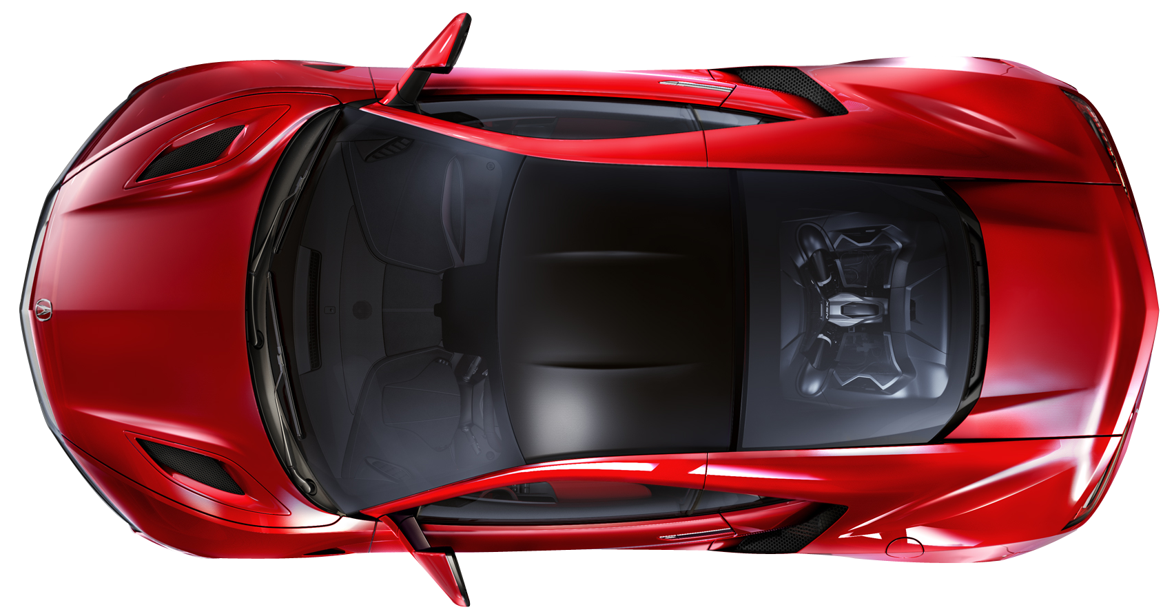 Red Sports Car Top View PNG image