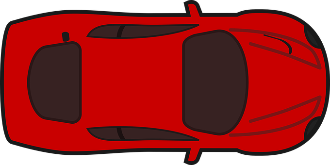 Red Sports Car Top View Vector PNG image