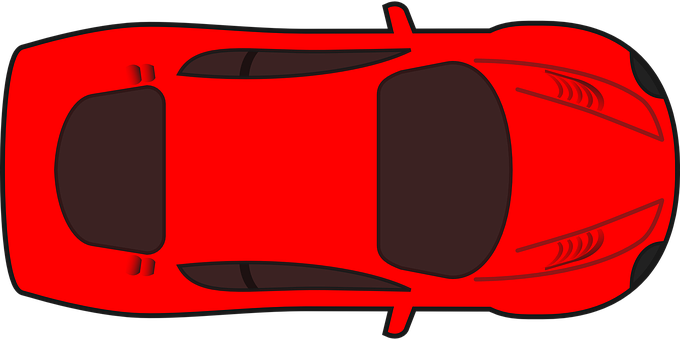 Red Sports Car Top View Vector PNG image