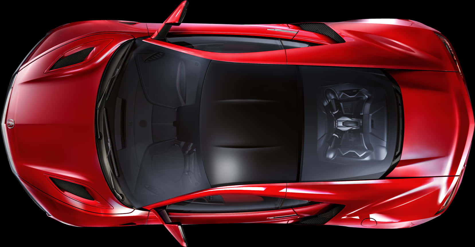 Red Sports Car Top View PNG image