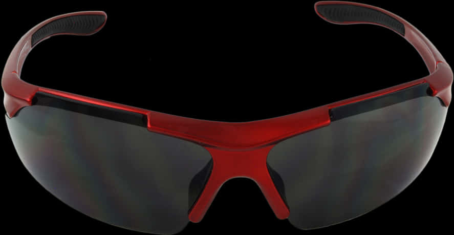 Red Sporty Sunglasses Black Background PNG image