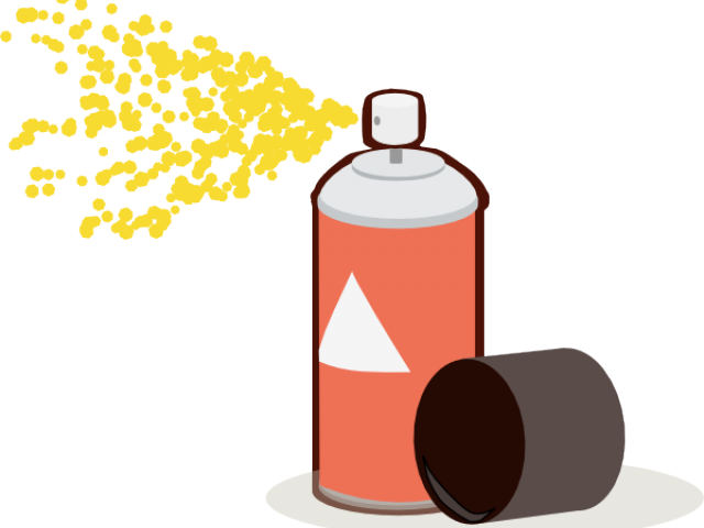 Red Spray Paint Can Spraying PNG image