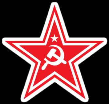 Red Star Logowith Hammerand Sickle PNG image