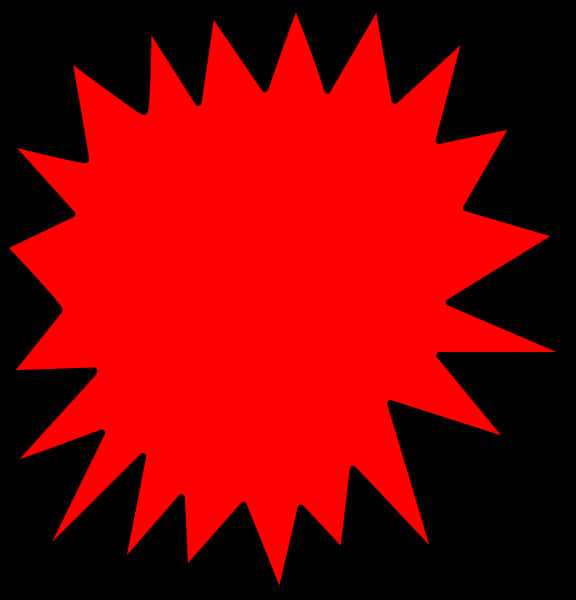 Red Starburst Graphic PNG image