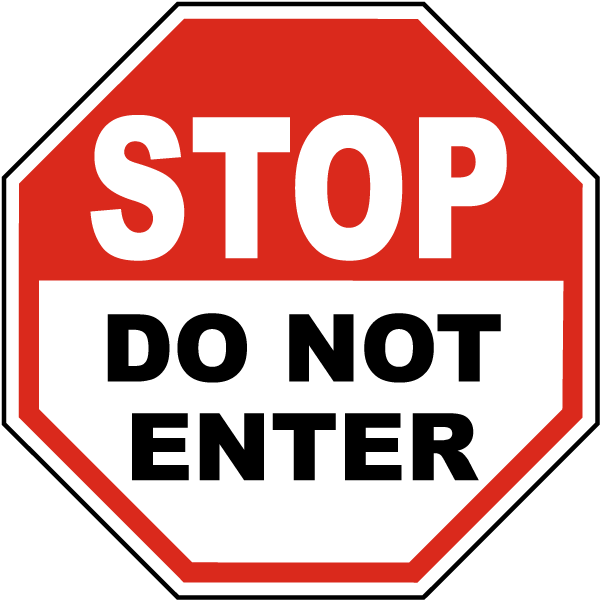 Red Stop Do Not Enter Sign PNG image