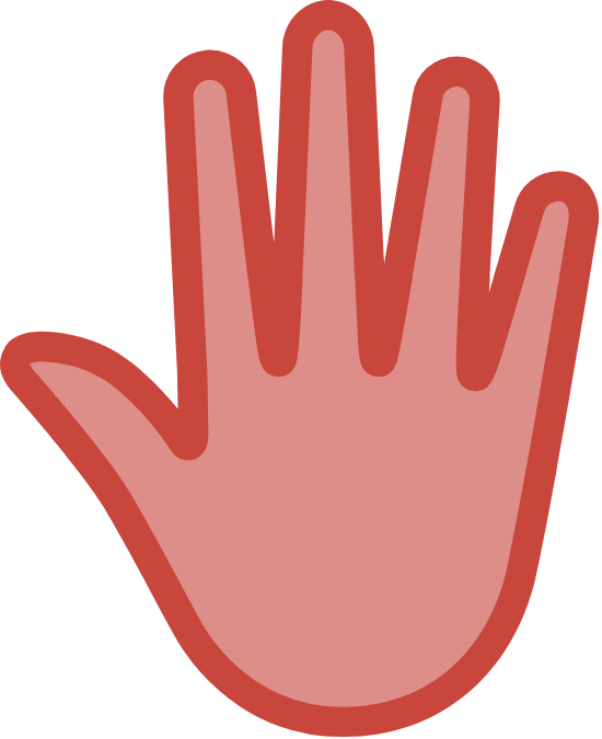 Red Stop Hand Sign PNG image