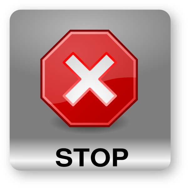 Red Stop Sign With White X PNG image