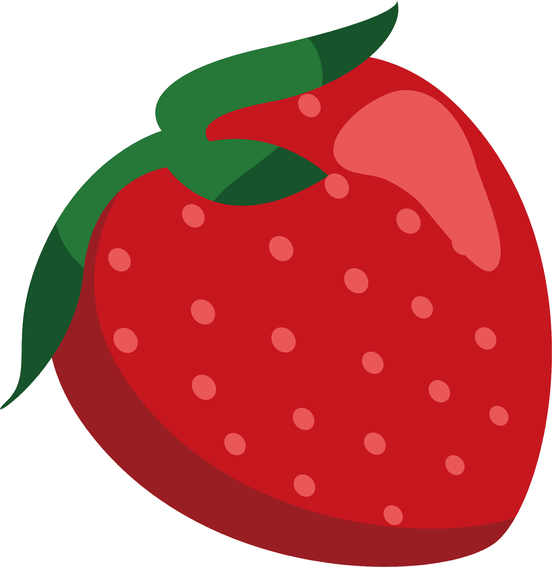 Red Strawberry Cartoon Illustration PNG image