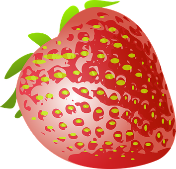 Red Strawberry Illustration PNG image