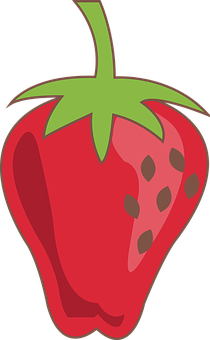 Red Strawberry Vector Illustration PNG image