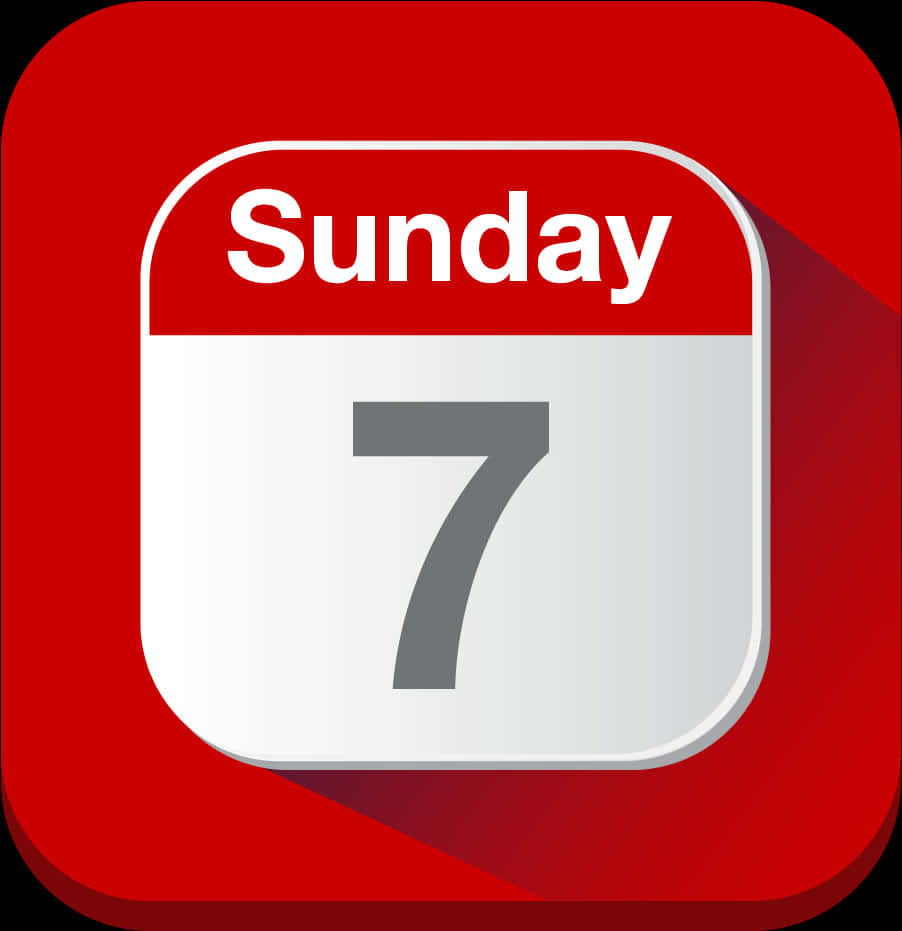 Red Sunday Calendar Icon PNG image