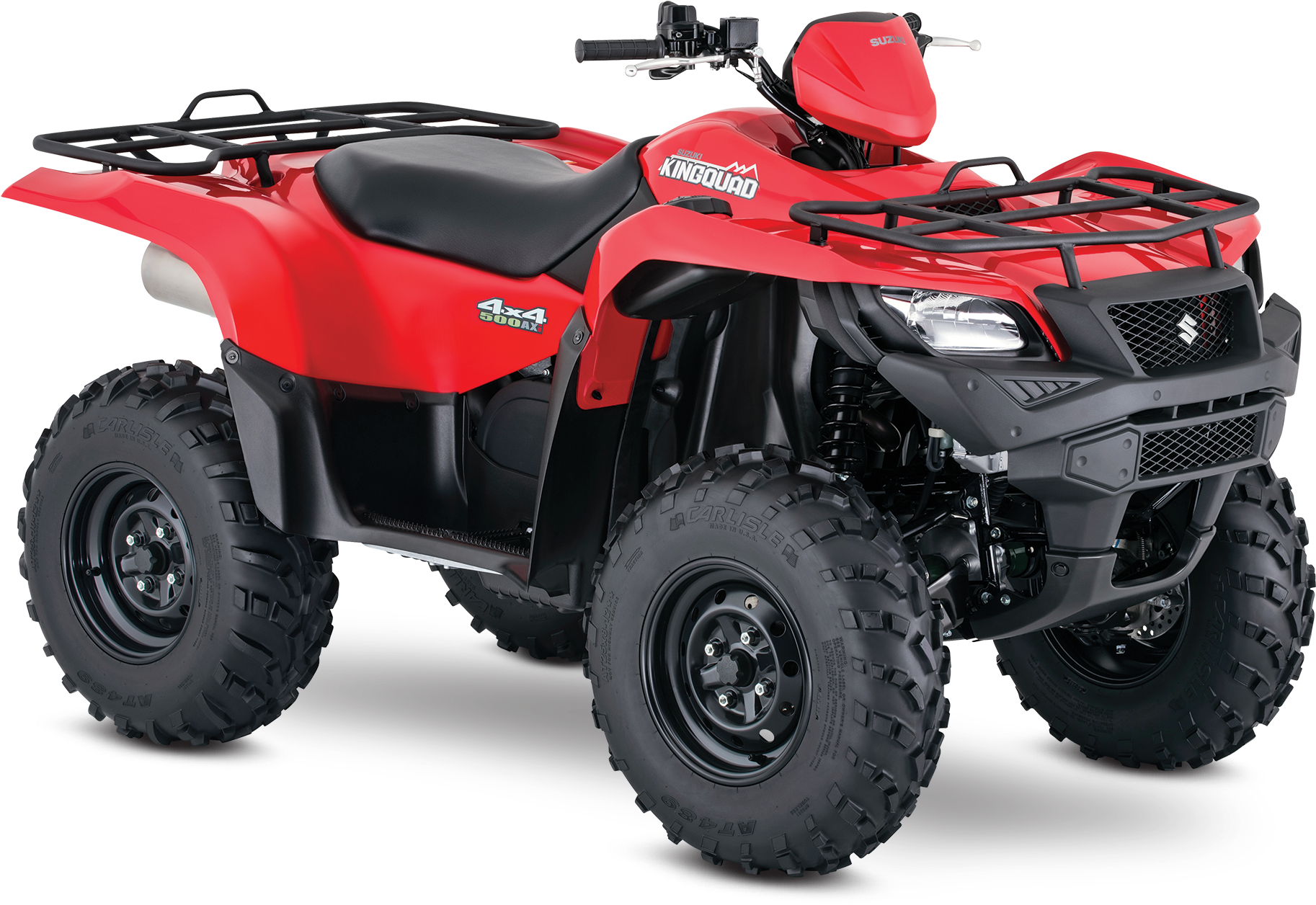 Red Suzuki King Quad A T V PNG image