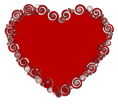Red Swirl Heart Graphic PNG image