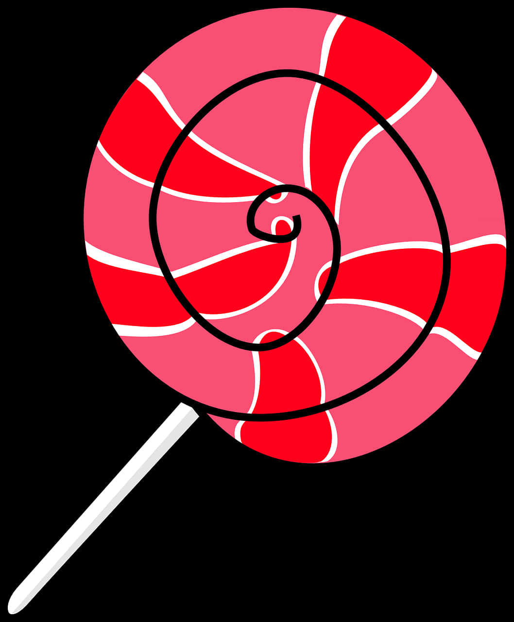 Red Swirl Lollipop Illustration PNG image