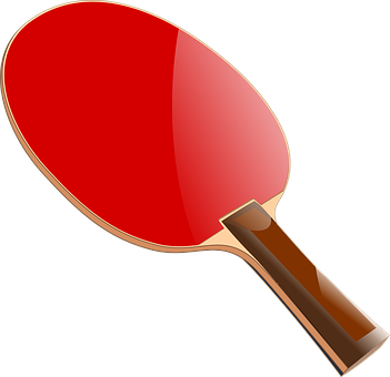 Red Table Tennis Paddle PNG image