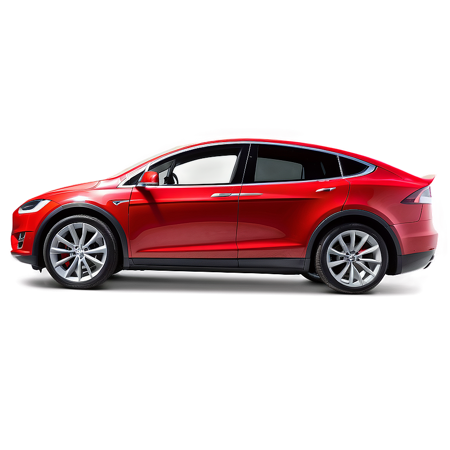 Red Tesla Model X Profile Png 06282024 PNG image