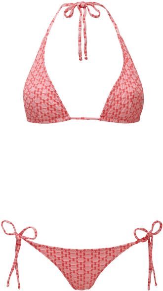 Red Textured Bikini Set PNG image