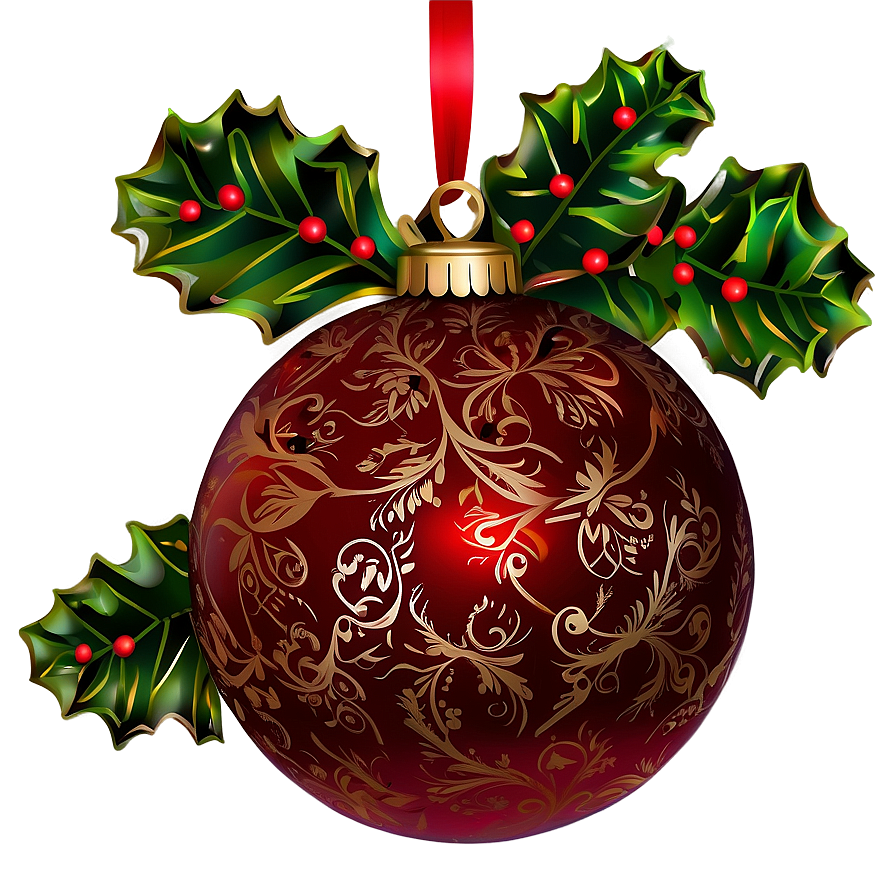 Red Textured Ornament Png 1 PNG image