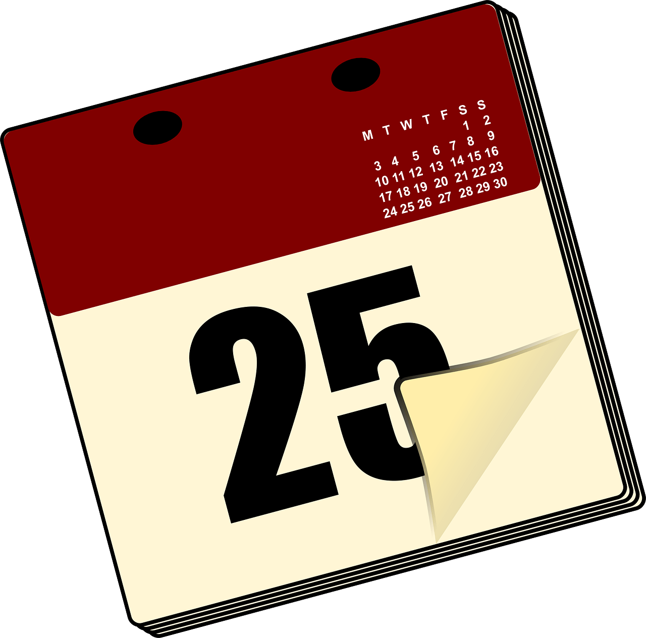 Red Top Calendar Page Turning25 PNG image