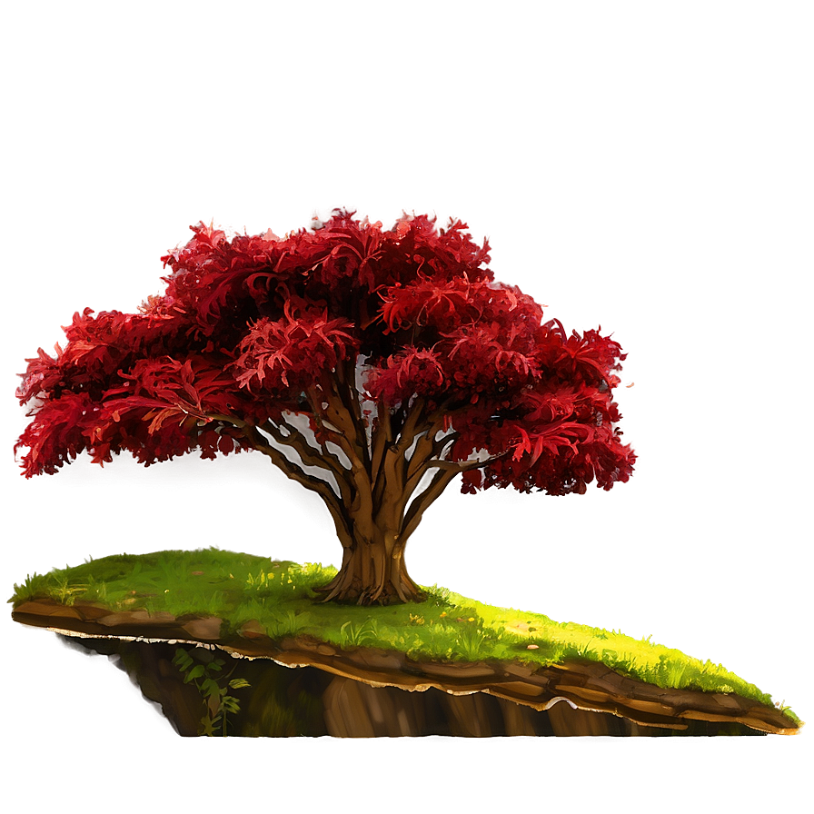 Red Tree By The River Png 14 PNG image