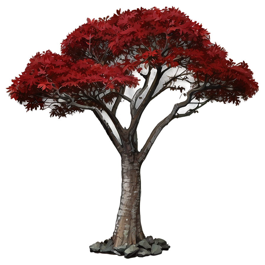 Red Tree In Rocky Landscape Png 67 PNG image