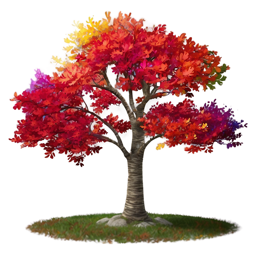 Red Tree With Rainbow Png 06252024 PNG image