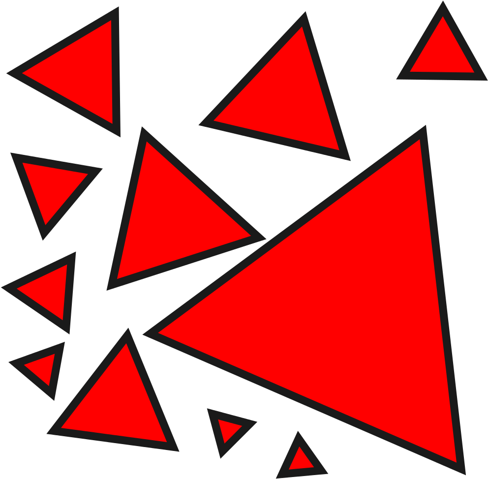 Red Triangles Scattered Pattern PNG image