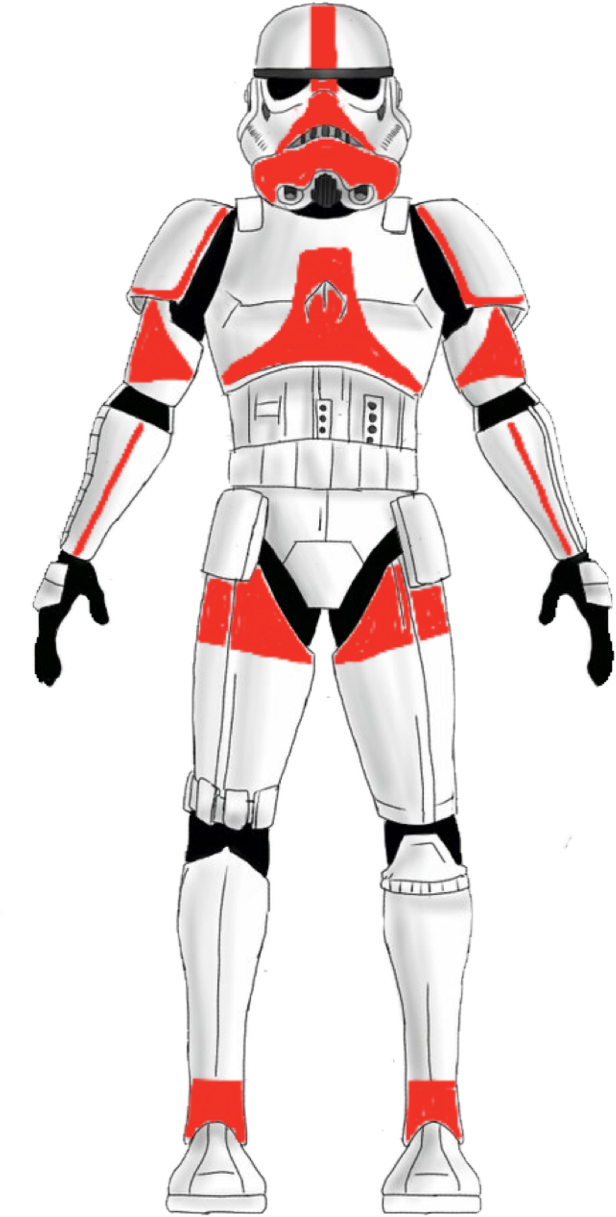 Red Trimmed Stormtrooper Armor PNG image