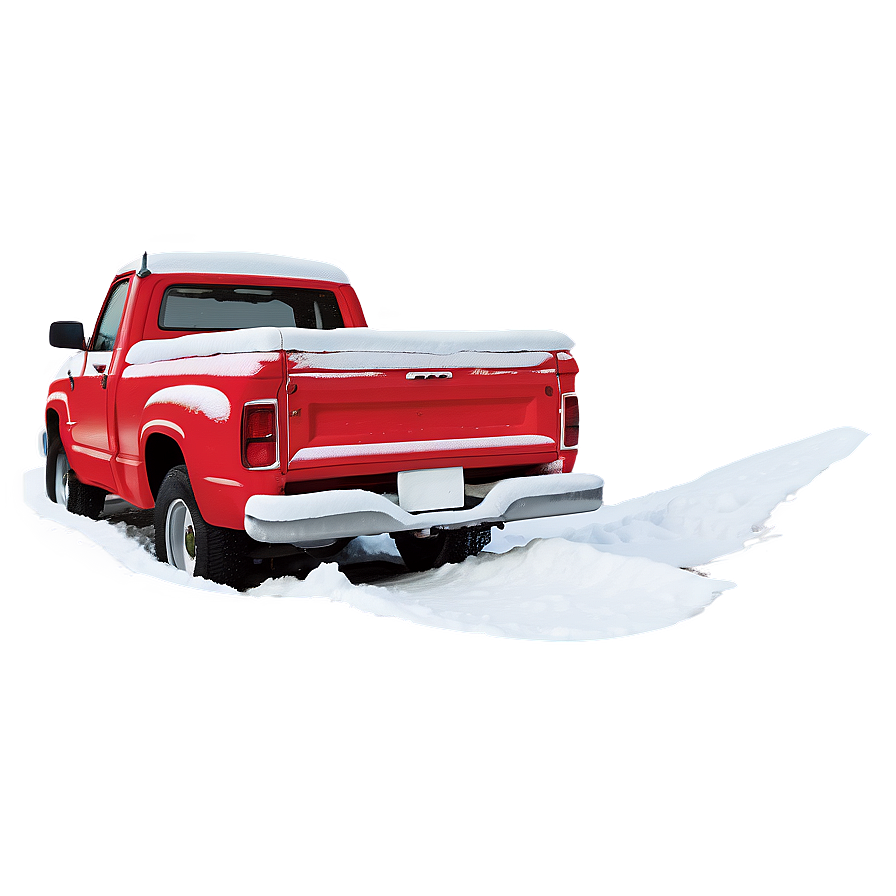 Red Truck In Snow Png 06282024 PNG image