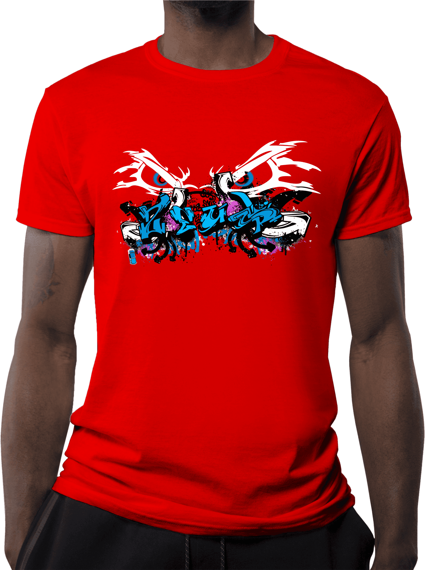 Red Tshirt Dragon Graffiti Design PNG image