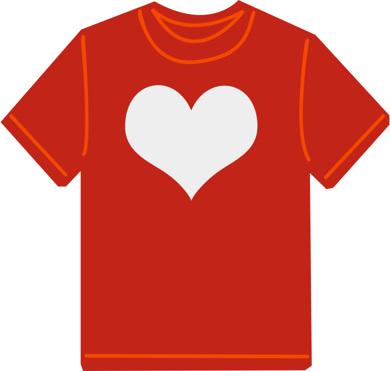 Red Tshirt White Heart Graphic PNG image