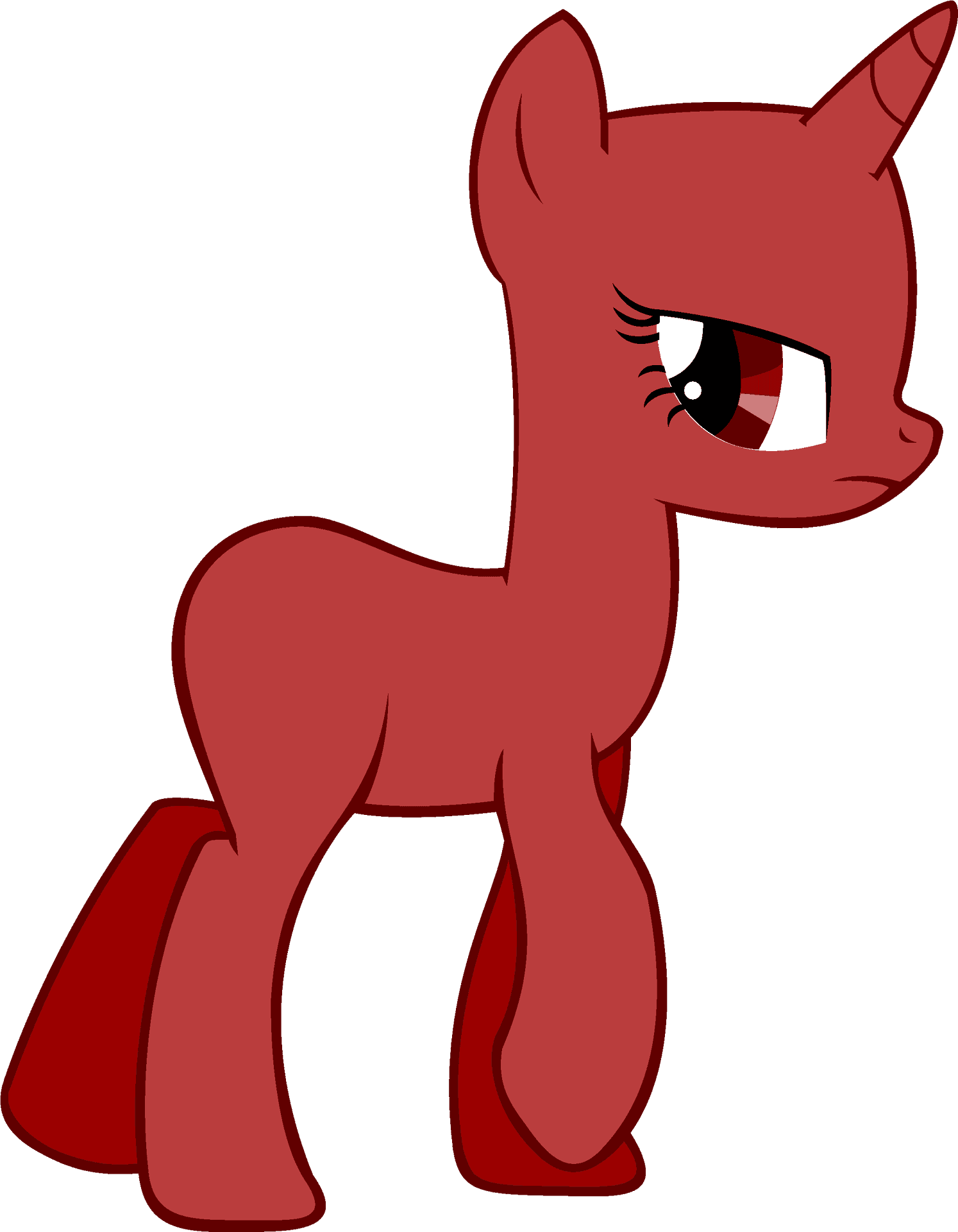 Red_ Unicorn_ Vector_ M L P_ Base PNG image