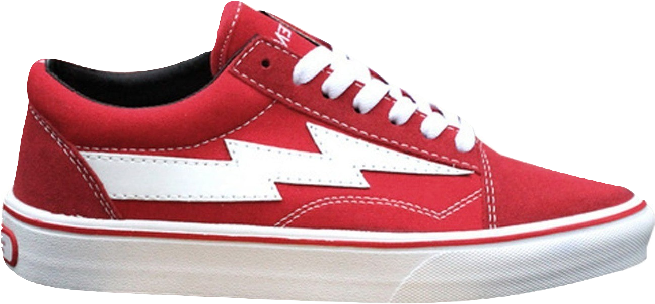 Red Vans Skate Shoe Side View PNG image