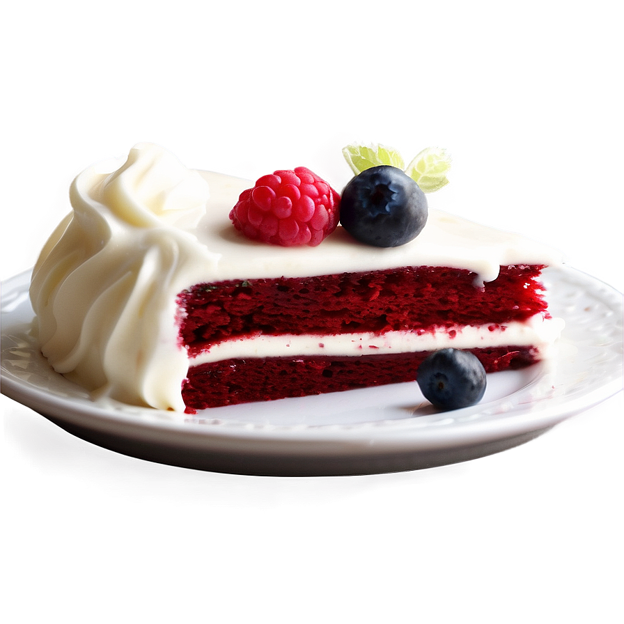 Red Velvet Cake With Berries Png 06292024 PNG image