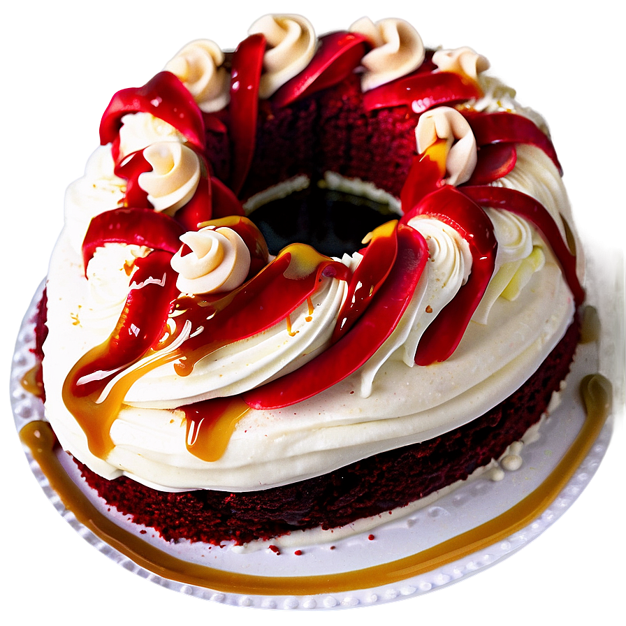 Red Velvet Cake With Caramel Sauce Png Wgr88 PNG image