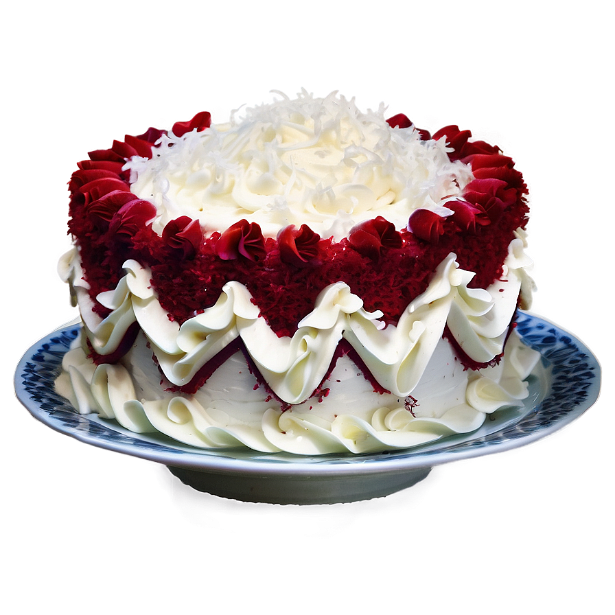 Red Velvet Cake With Coconut Cream Frosting Png 06292024 PNG image