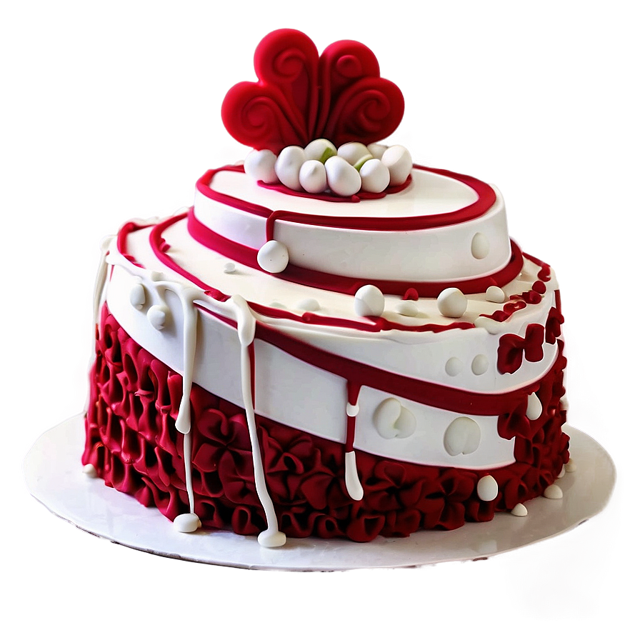 Red Velvet Cake With Fondant Decoration Png Kxw49 PNG image