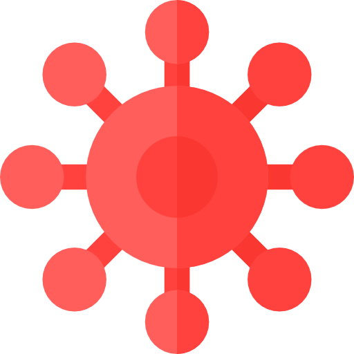 Red Virus Icon Graphic PNG image
