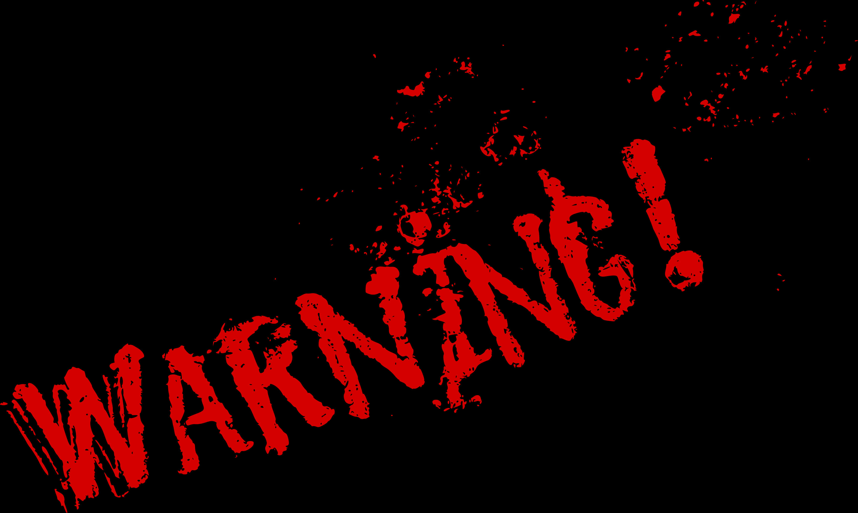 Red Warning Signon Black Background PNG image