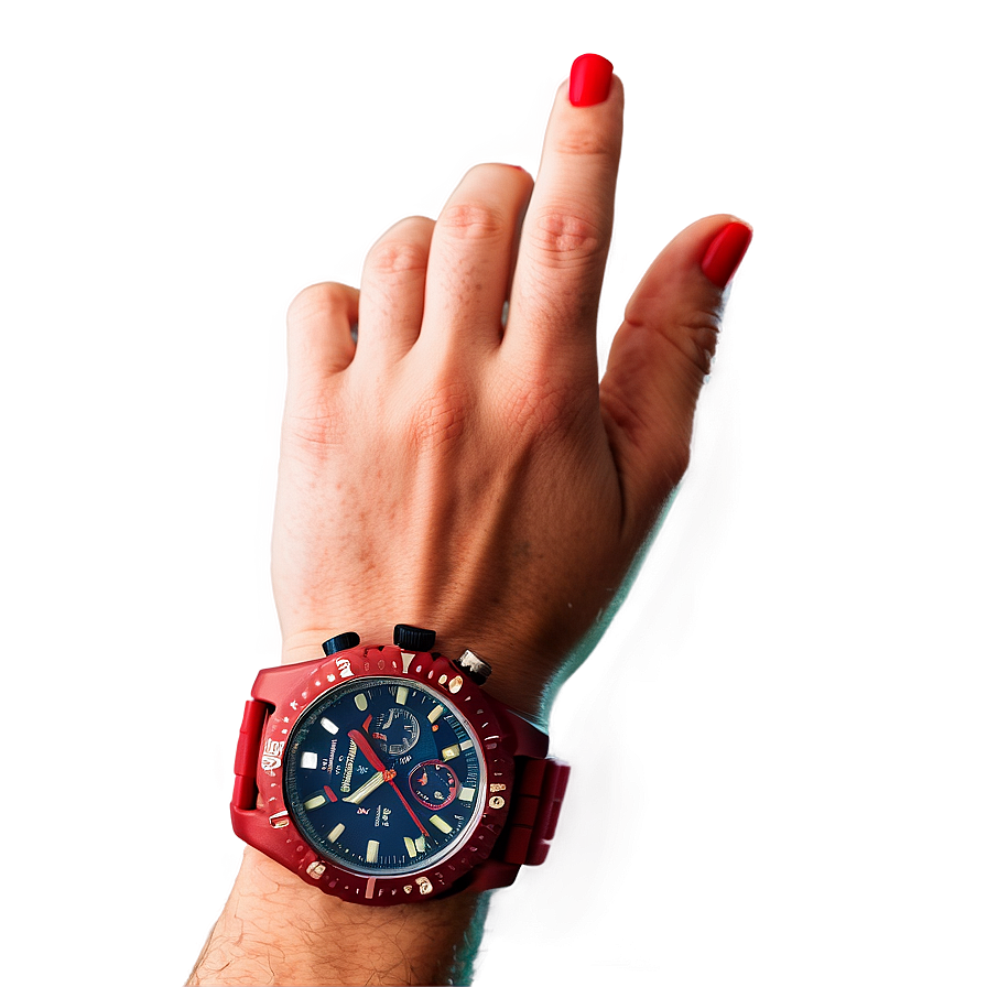 Red Watch Hands Png 06262024 PNG image