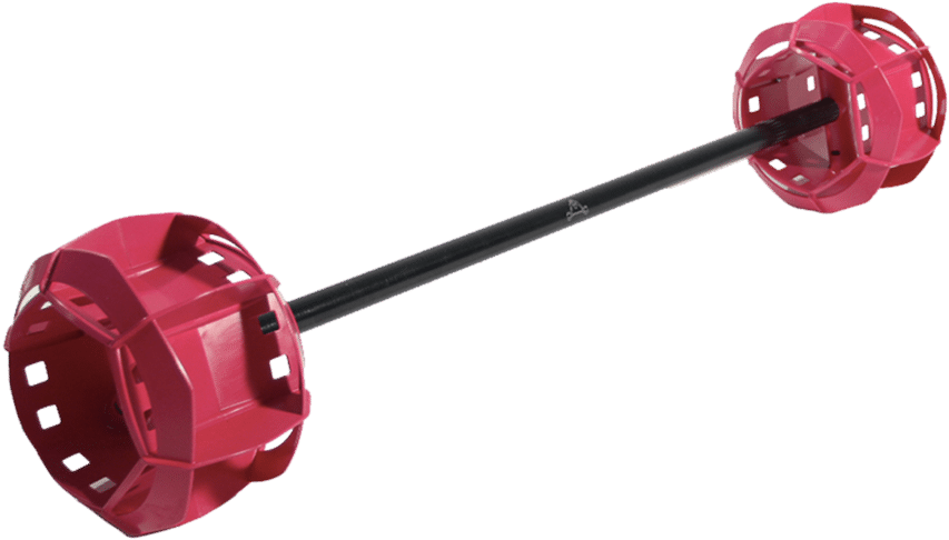 Red Weight Plates Barbell PNG image